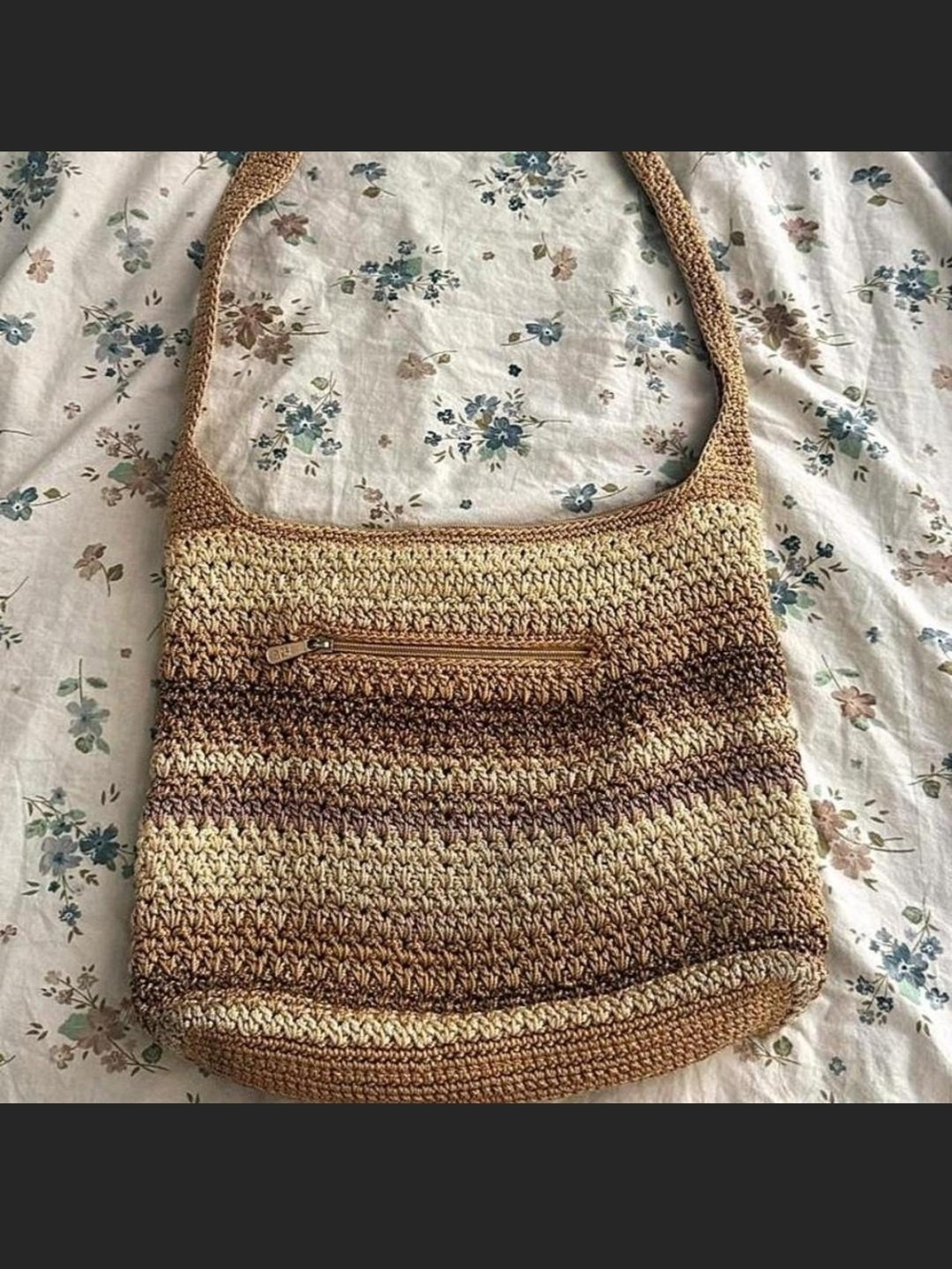 The Sak Crochet Crossbody Bag in Beige and Brown - Picture 2 of 4